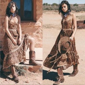 Boho Saphari Leopard Maxi dress